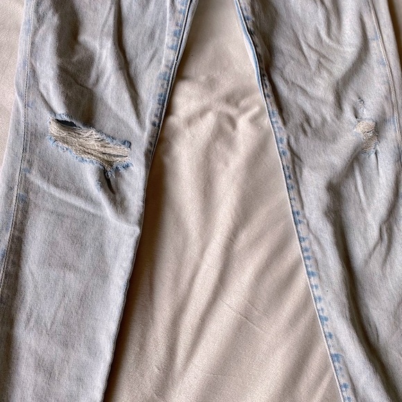 7 For All Mankind High Waist Skinny Jeans Light Wash Distressed Size 24 - Picture 9 of 10